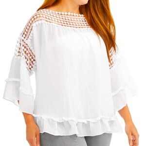 NWT Brand New Elegant White Crochet Top White Size 30-32 (6X)